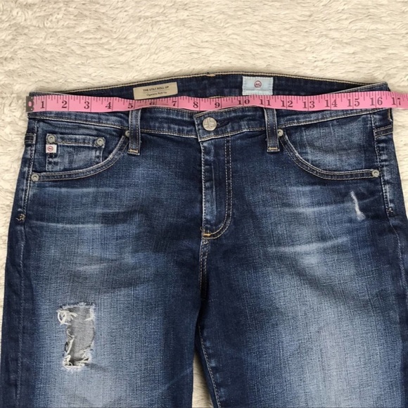 AG Adriano Goldschmied The Stilt Roll Up Distressed Busted Knee 31 - Picture 7 of 8